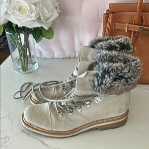 Sam Edelman Women's Beige Fur-Lined Boots
